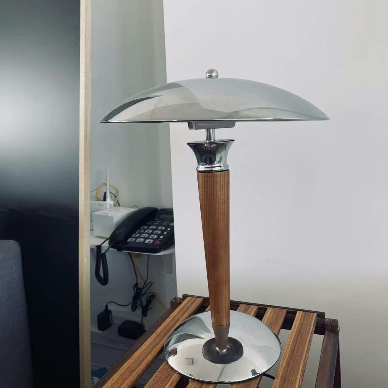 Retro Metal & Wood Table Lamp