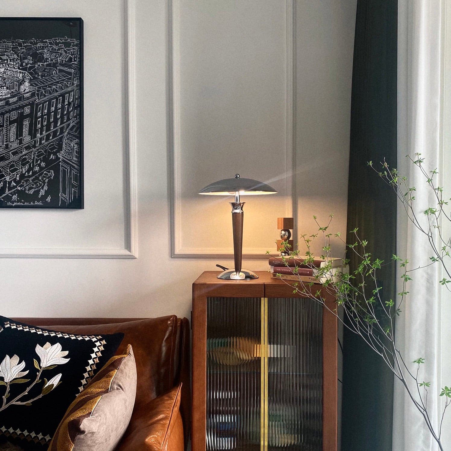 Retro Metal & Wood Table Lamp