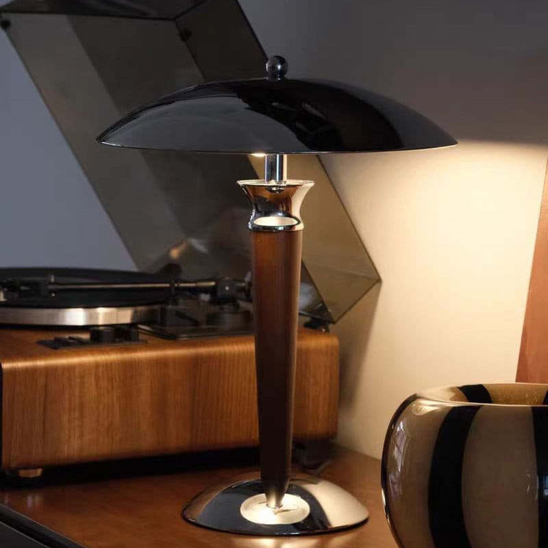 Retro Metal & Wood Table Lamp
