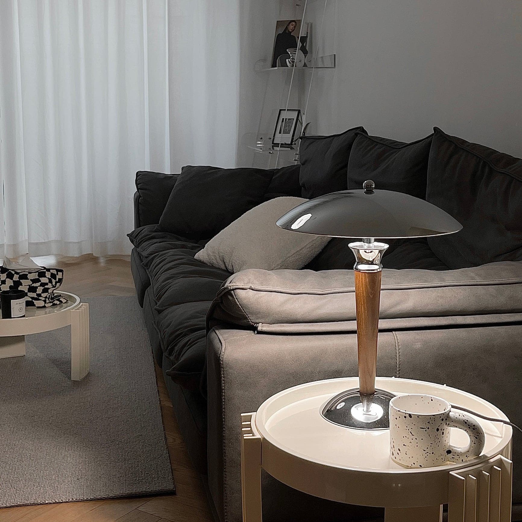 Retro Metal & Wood Table Lamp