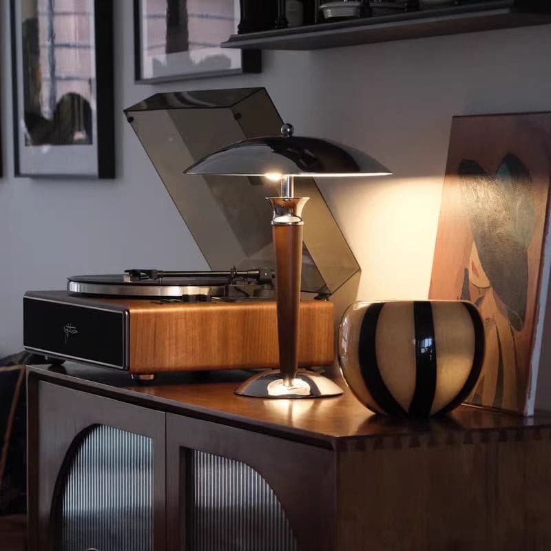 Retro Metal & Wood Table Lamp