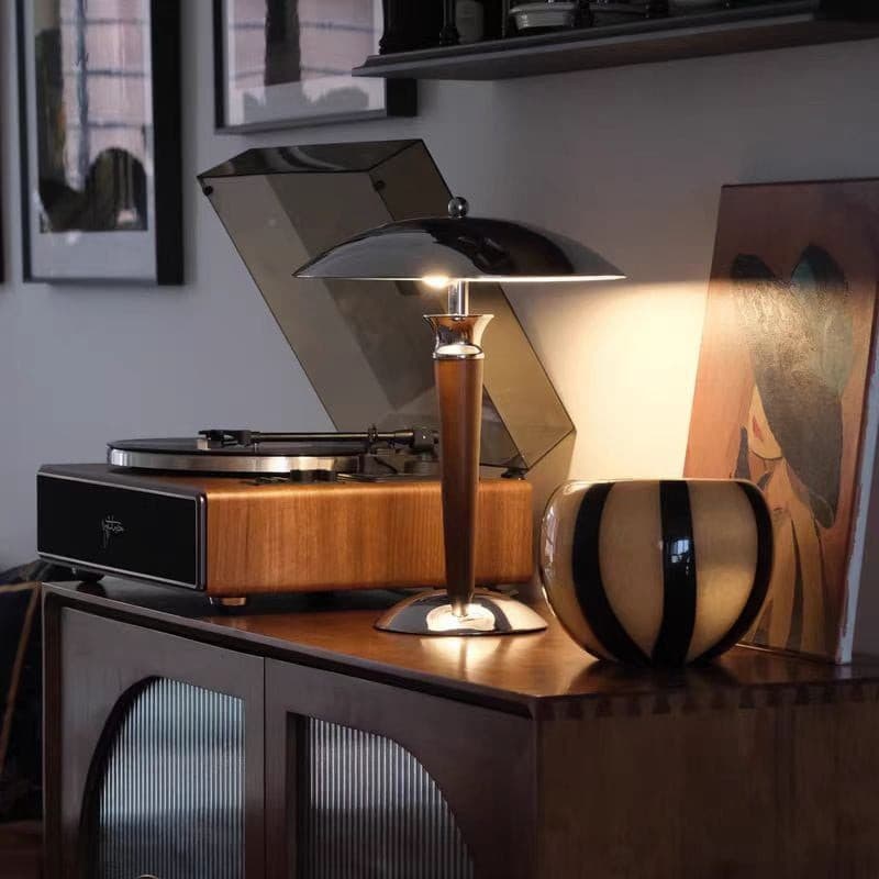 Retro Metal & Wood Table Lamp