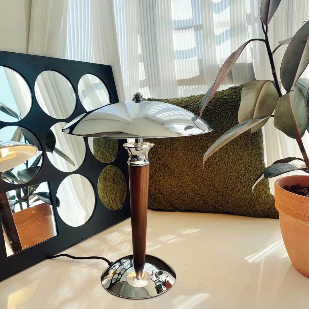 Retro Metal & Wood Table Lamp