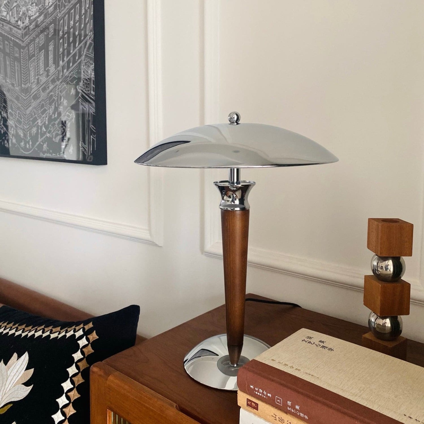 Retro Metal & Wood Table Lamp