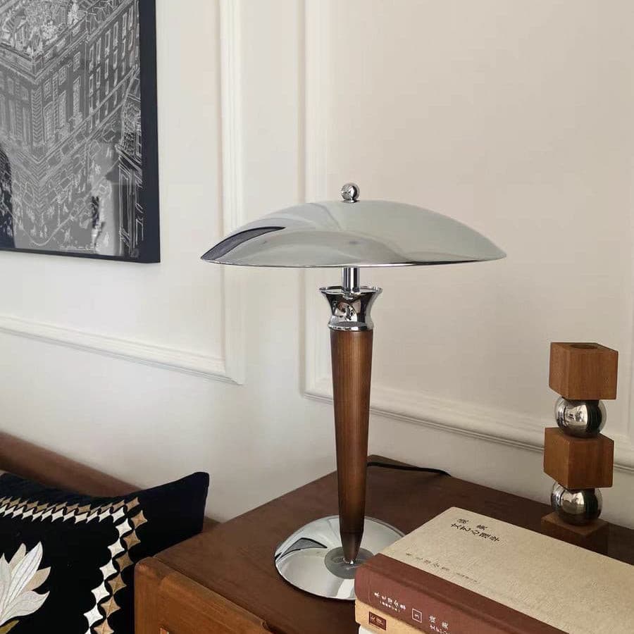 Retro Metal & Wood Table Lamp
