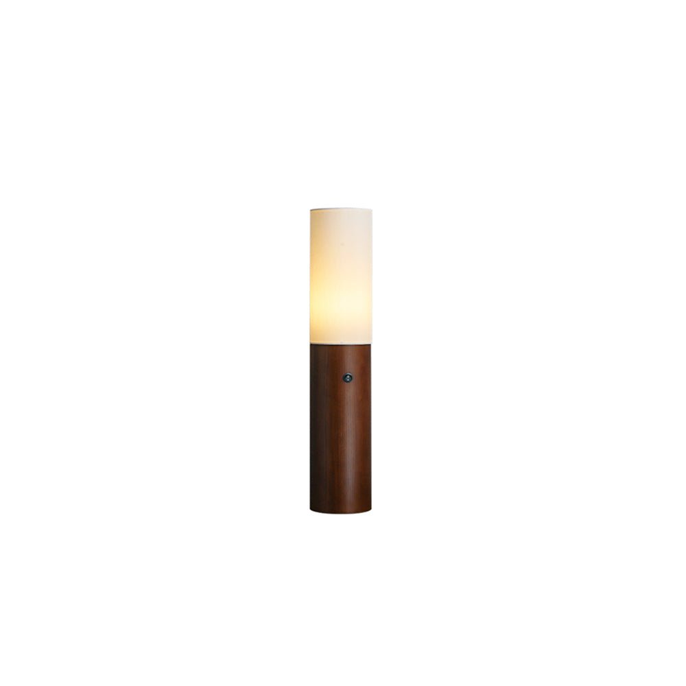 Hakka Wood Cylinder Floor Lamp