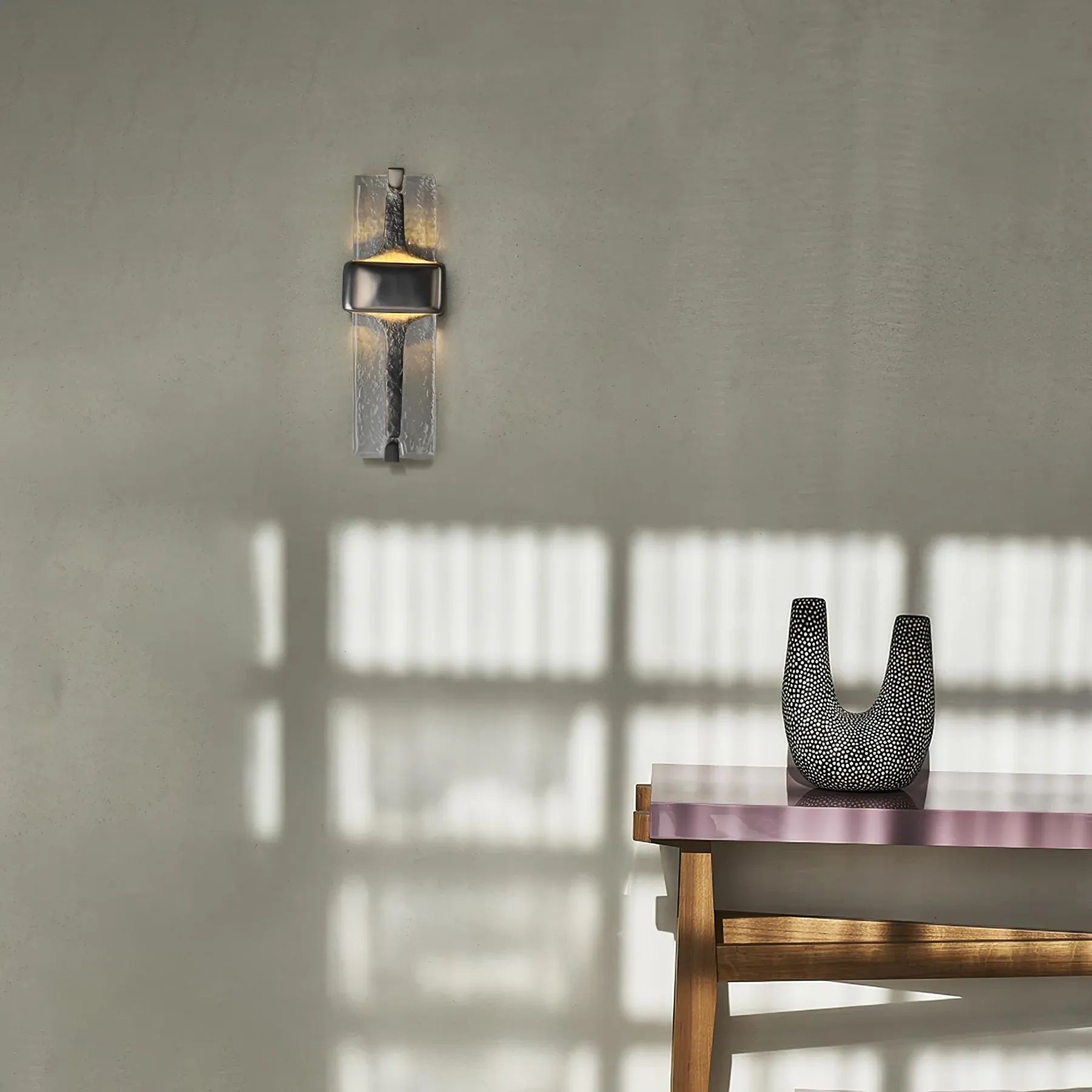 Edge Moderno Inusual Vidrio Metal Lámpara de Pared Salón Comedor