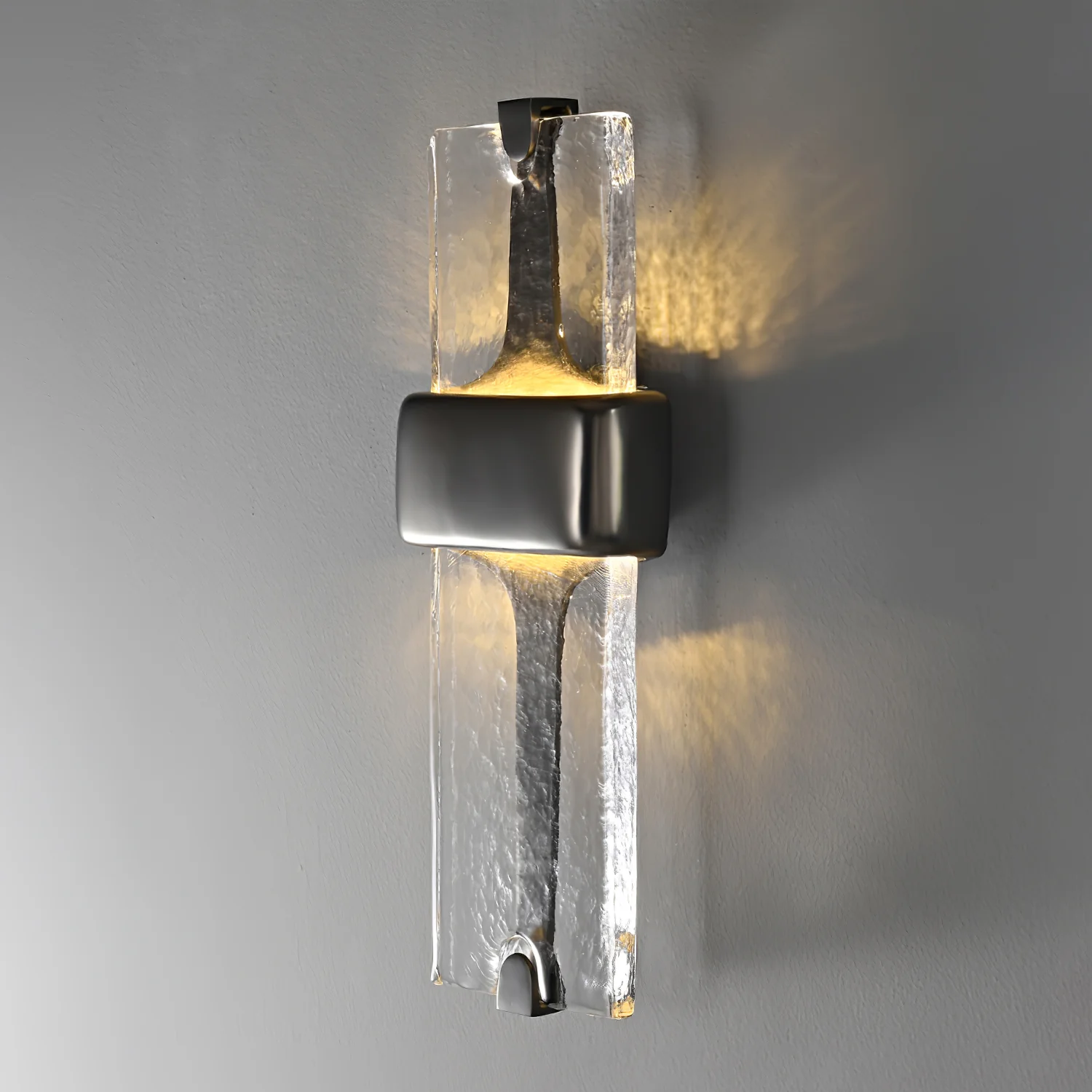 Edge Moderno Inusual Vidrio Metal Lámpara de Pared Salón Comedor