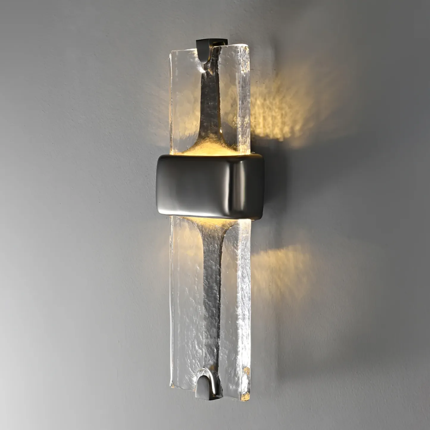 Edge Moderno Inusual Vidrio Metal Lámpara de Pared Salón Comedor