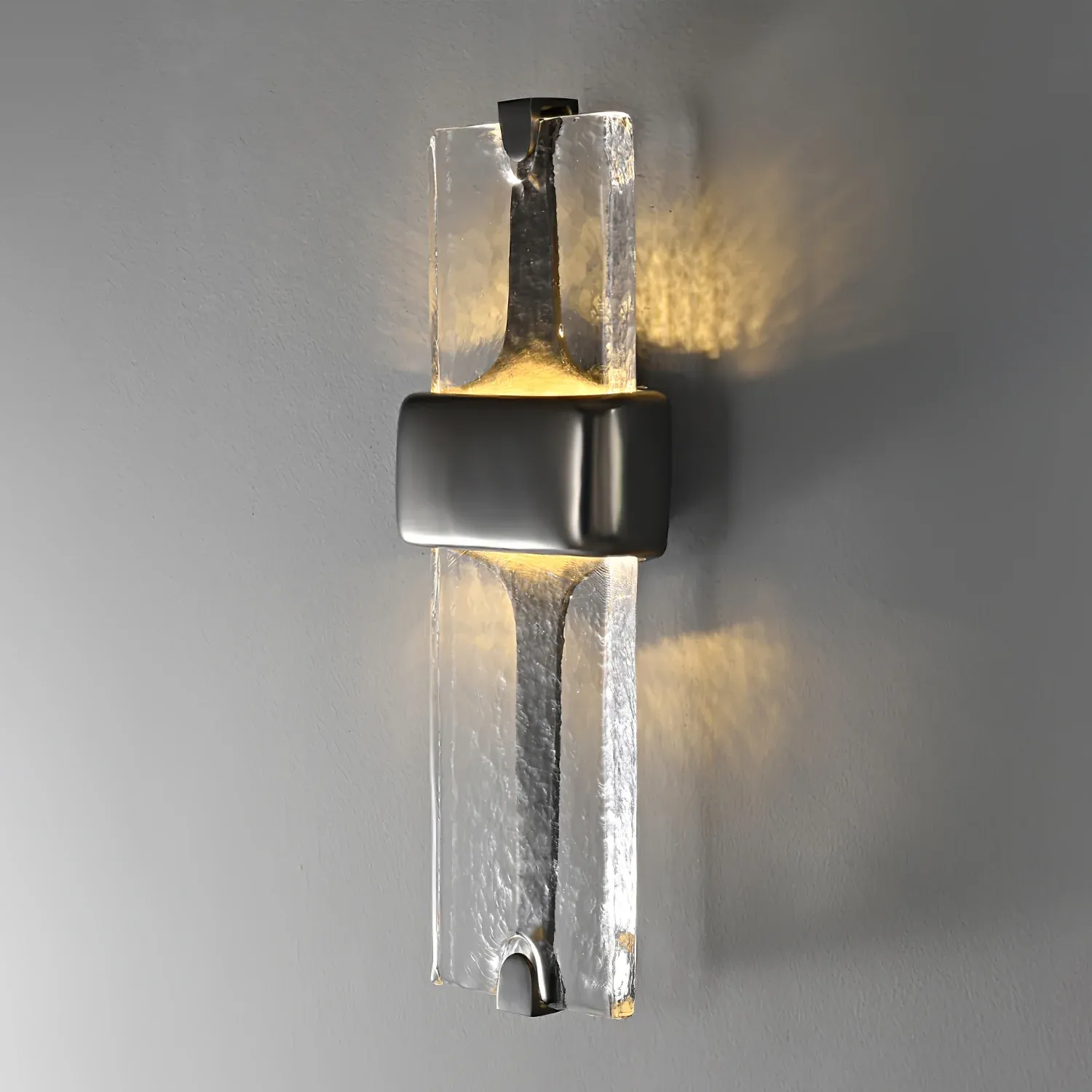 Edge Moderno Inusual Vidrio Metal Lámpara de Pared Salón Comedor