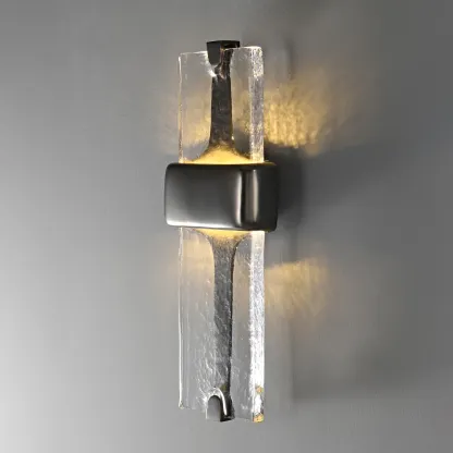 Edge Moderno Inusual Vidrio Metal Lámpara de Pared Salón Comedor