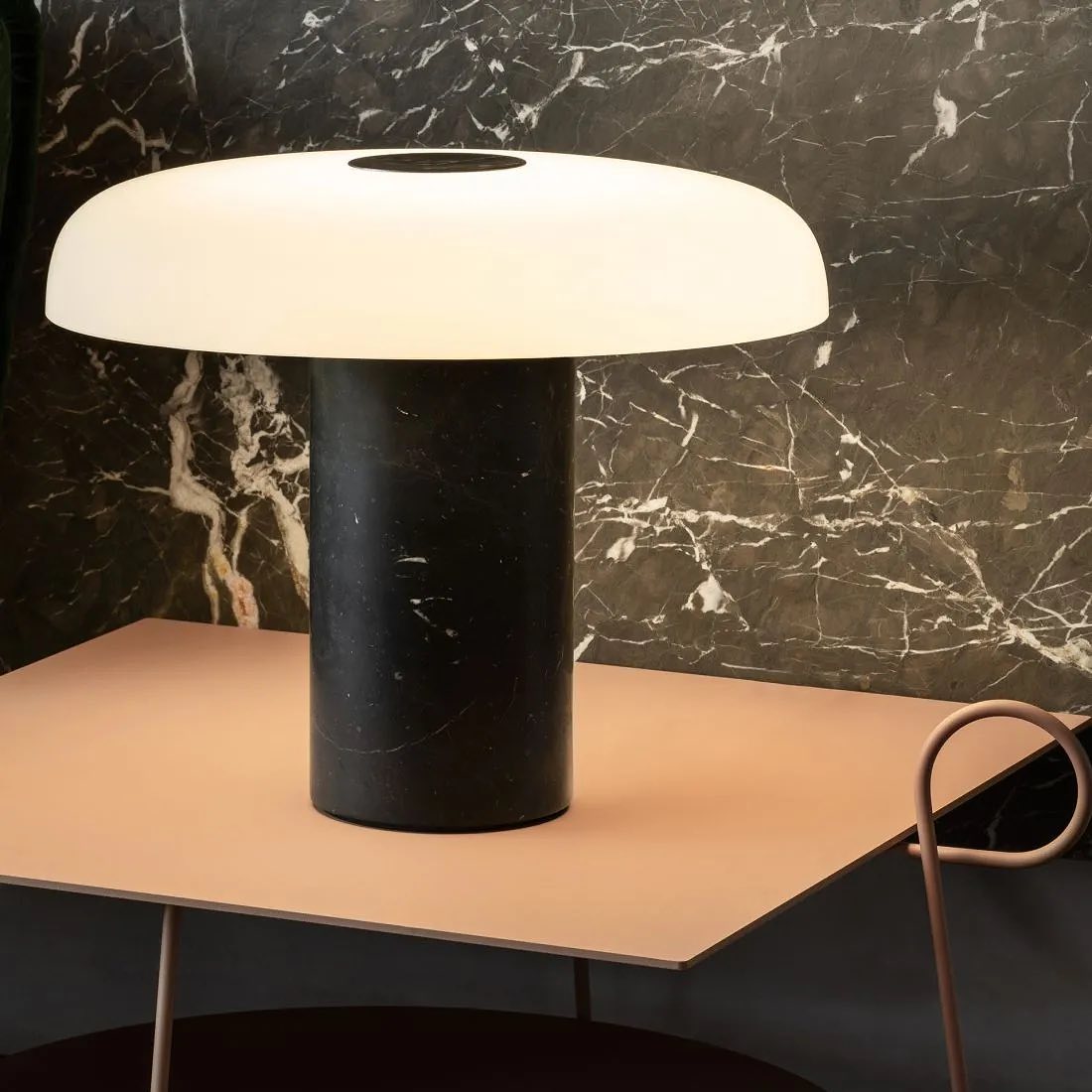 Dune Marble Opal Glass Table Lamp