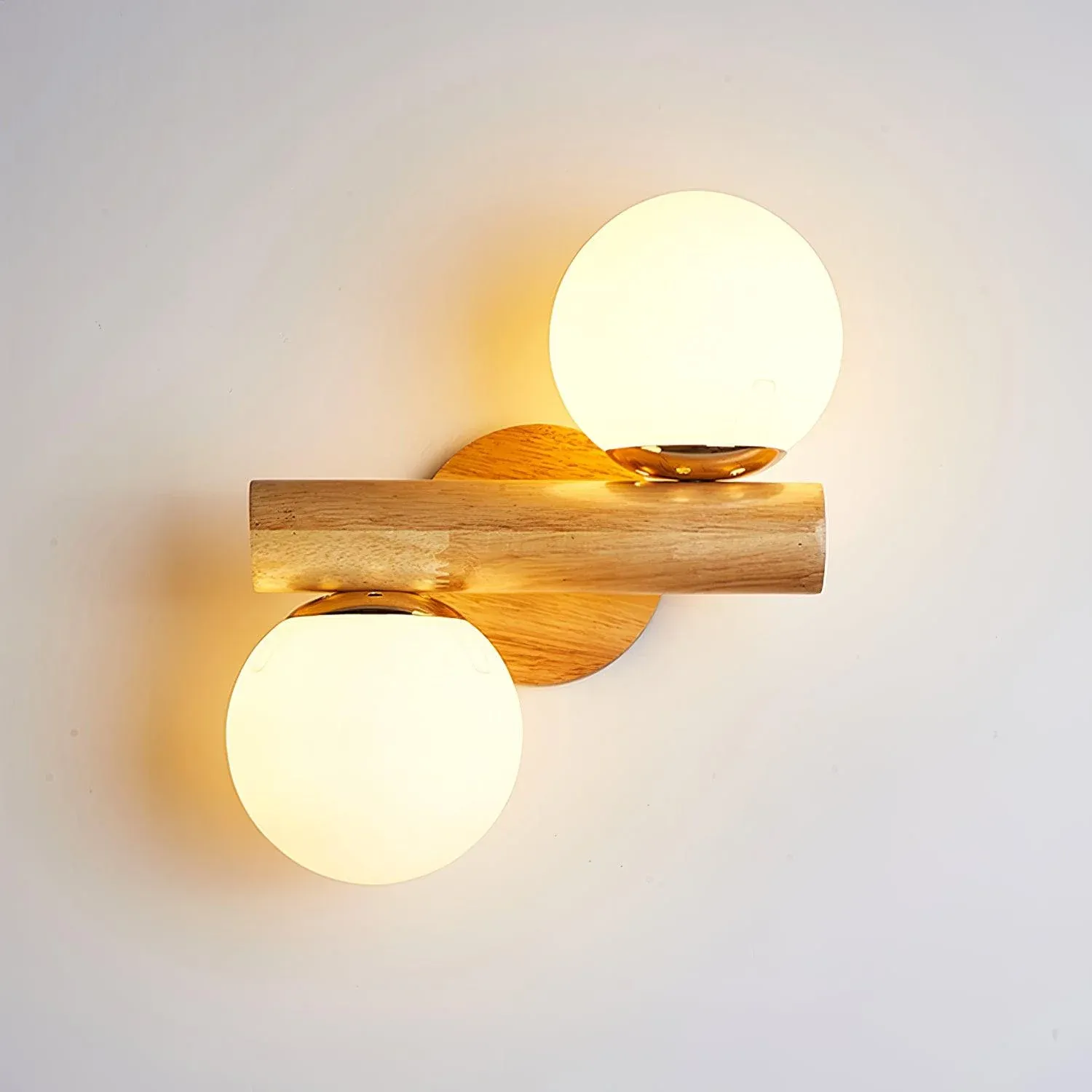 Ozawa Antigüedad Cabaña Madera Lámpara de Pared Dormitorio Salón Pasillo