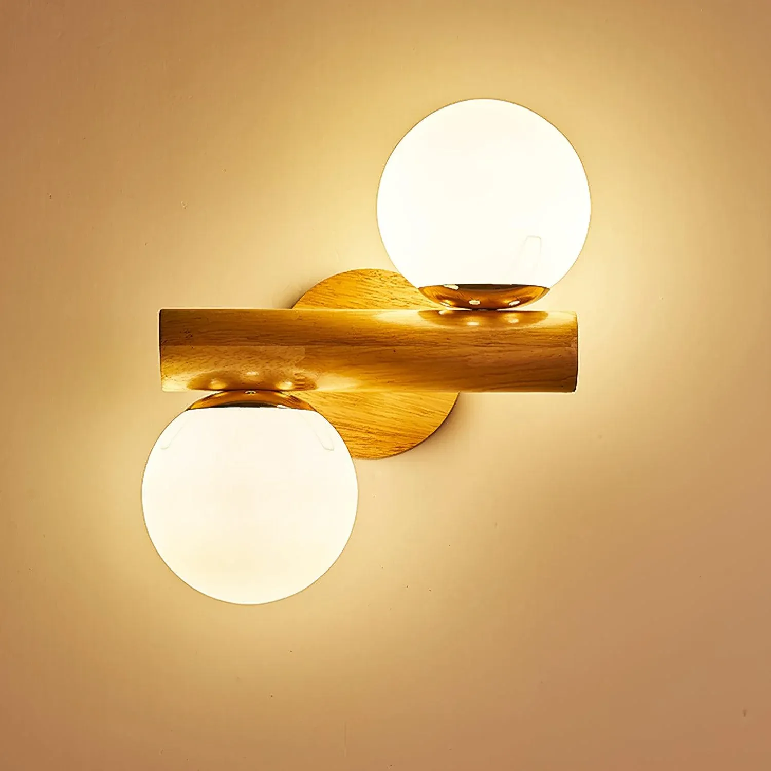 Ozawa Antigüedad Cabaña Madera Lámpara de Pared Dormitorio Salón Pasillo