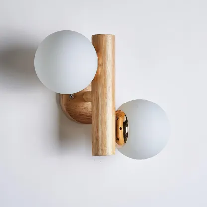 Ozawa Antigüedad Cabaña Madera Lámpara de Pared Dormitorio Salón Pasillo
