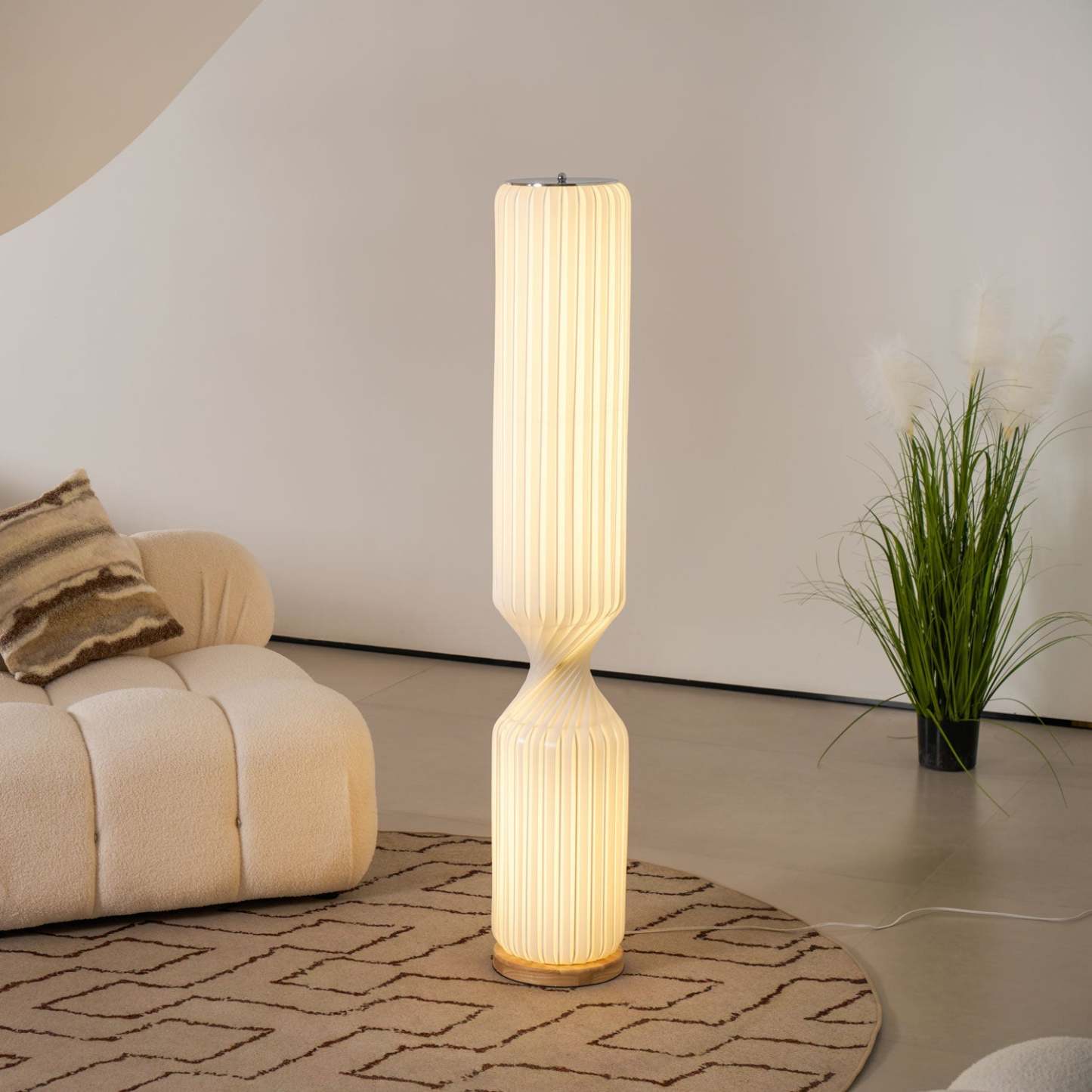 Hakka Resin Twist Column Floor Lamp