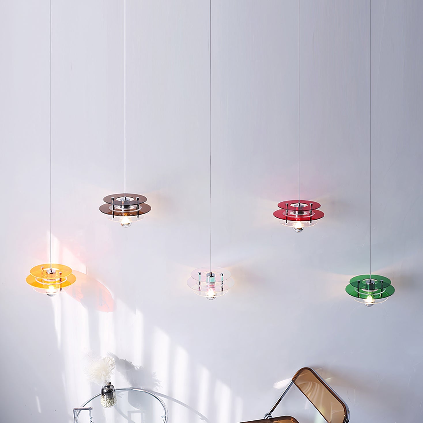 Retro Triple Disc Acrylic Pendant Lamp