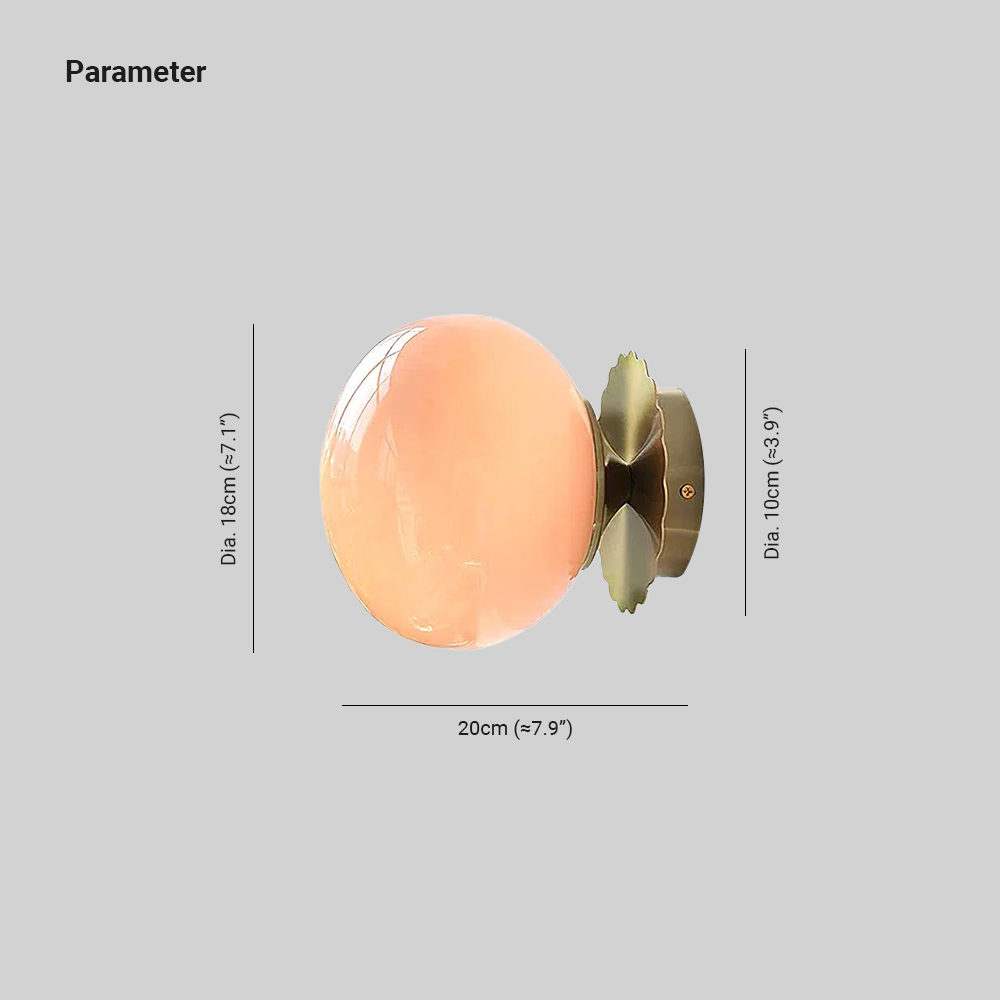 Elif Modern Marshmallow Round Glass Wall Light Shades Bedroom Hallway