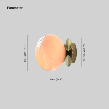 Elif Modern Marshmallow Round Glass Wall Light Shades Bedroom Hallway