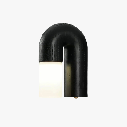 Ozawa Wood Walnut Black Metal Wall Lamp Dining Room Bedroom