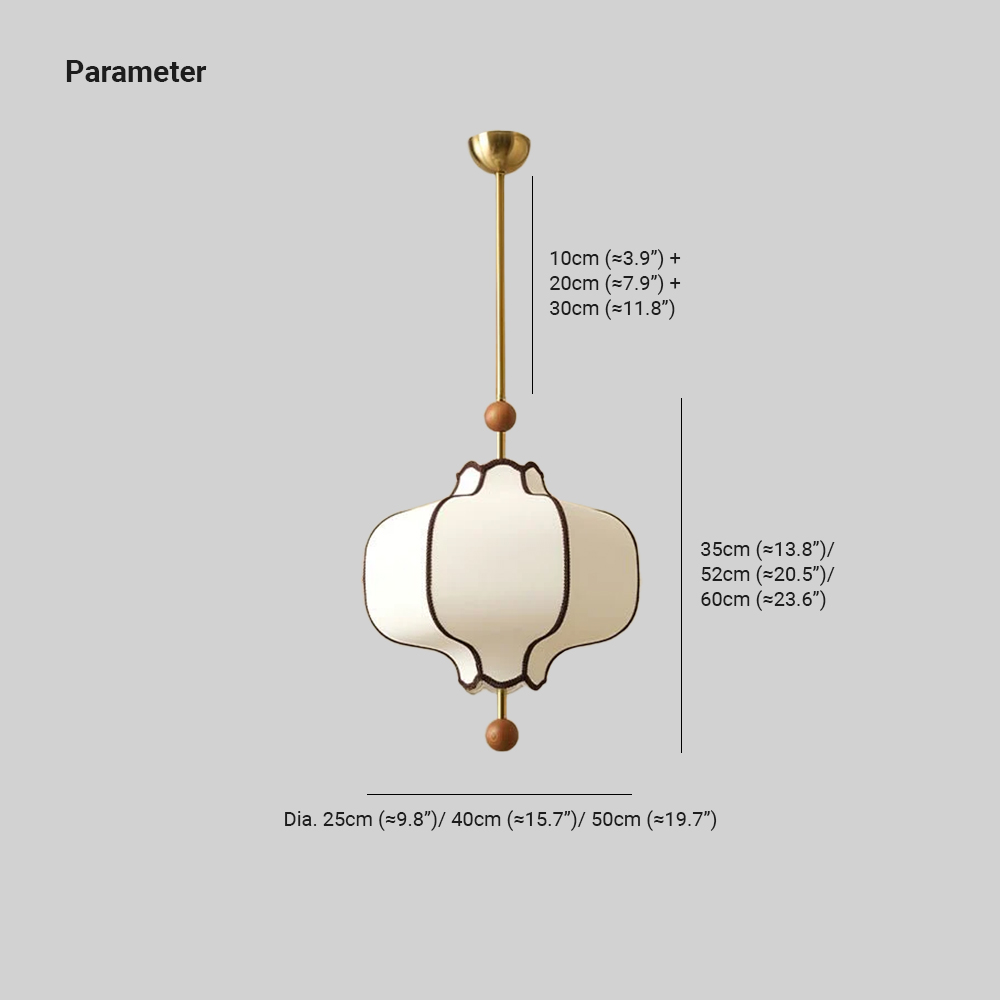 Ozawa Vintage Metal Wood Fabric Pendant Light Dining Room Bedroom