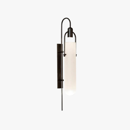 Alessio Minimalismo Negro Cobre Enchapado Metal Vidrio Lámpara de Pared Dormitorio Salón