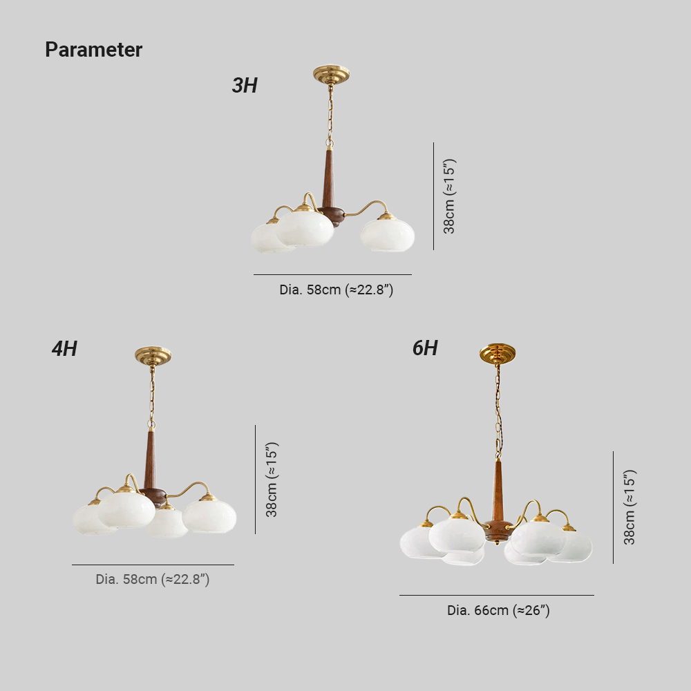 Valentina Antiguo Madera Vidrio Lámparas de Araña Sombras Salón Comedor