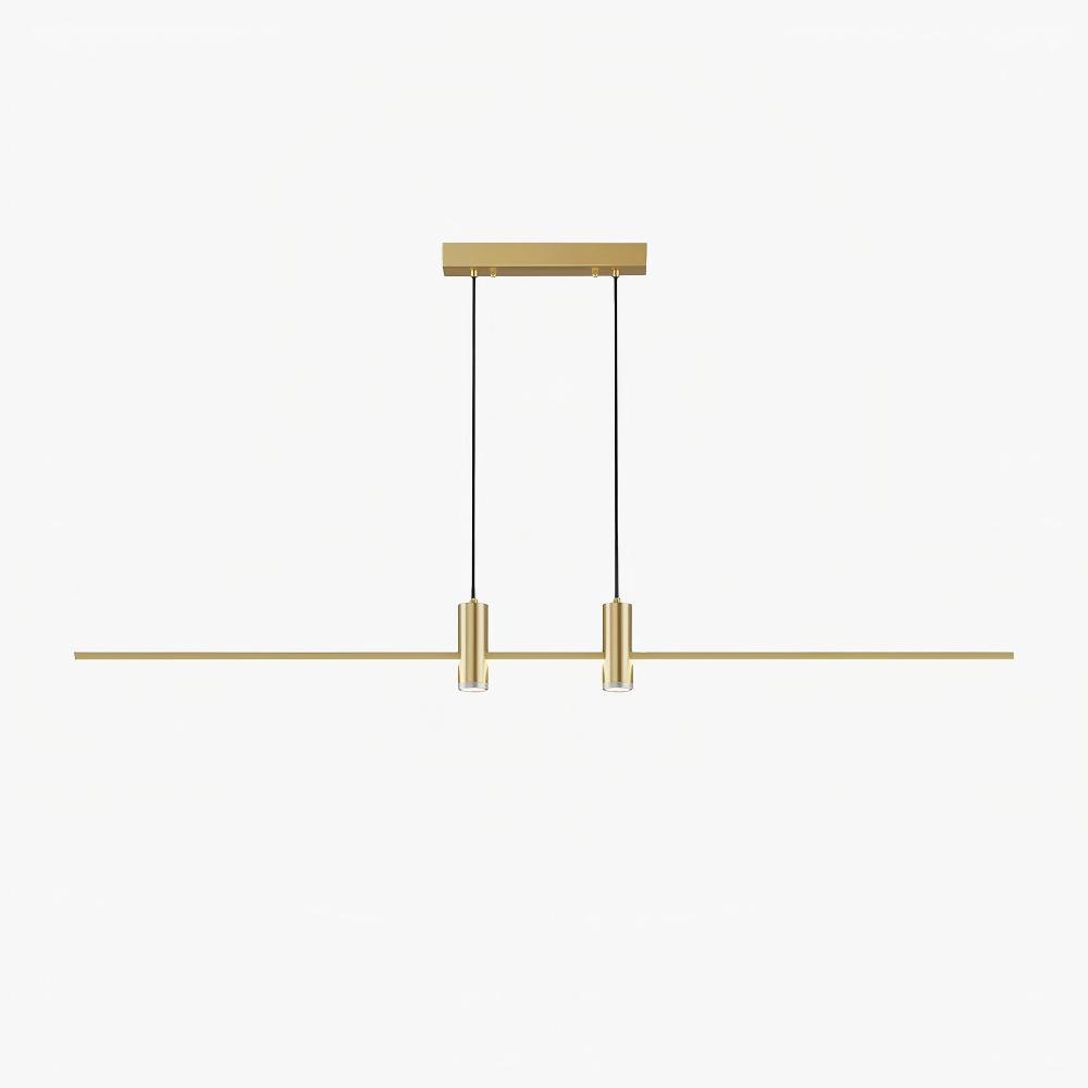 Edge Moderno Inusual Largo Metal Lámpara Colgante Salón Comedor