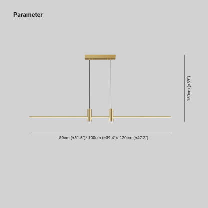 Edge Moderno Inusual Largo Metal Lámpara Colgante Salón Comedor