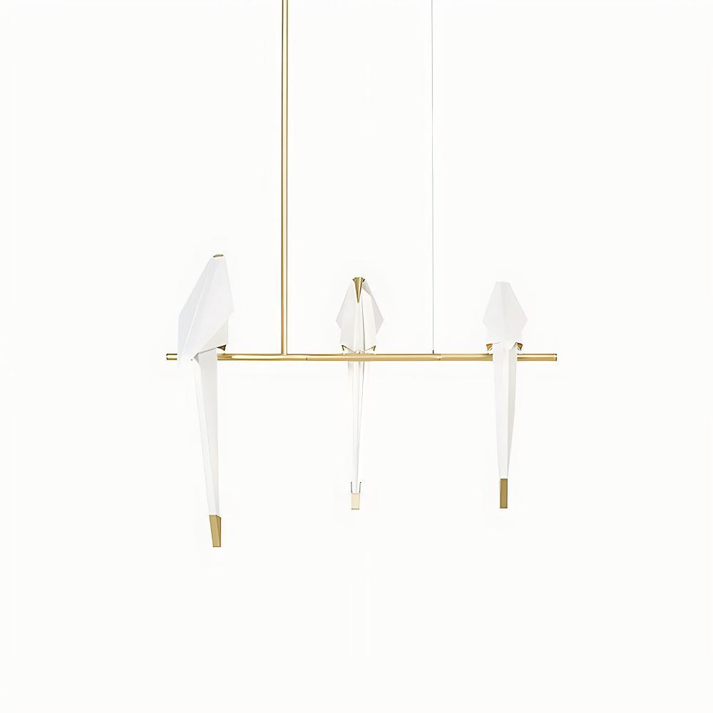 Orr Natural Acrílico Metal Oro Lámparas de Araña Dormitorio Salón
