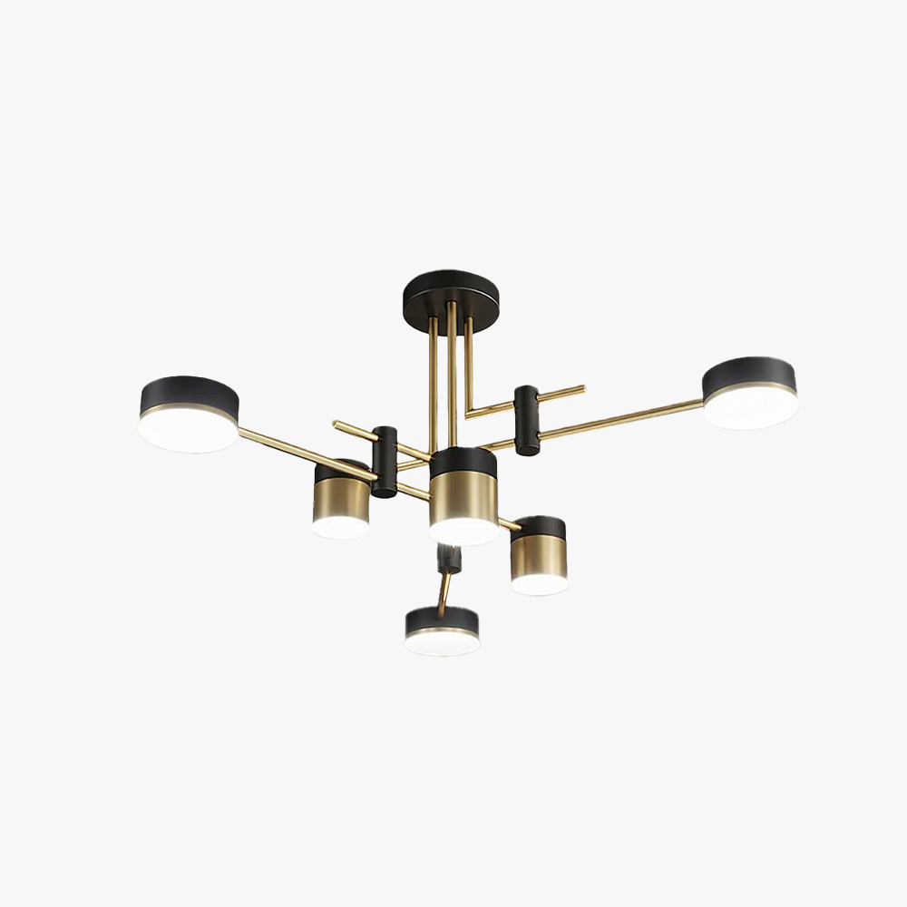 Valentina Moderno Oro Negro Metal Acrílico Colgante Luz Dormitorio Sala de estar