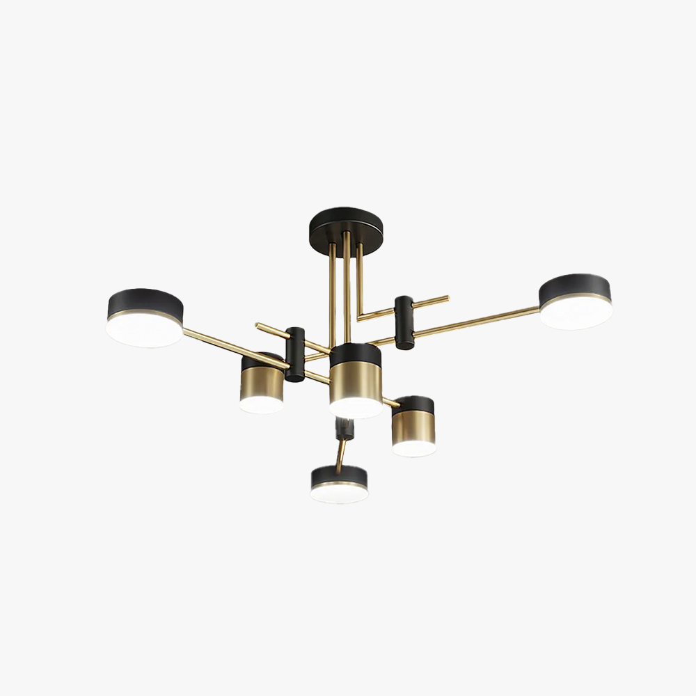 Valentina Moderno Oro Negro Metal Acrílico Colgante Luz Dormitorio Sala de estar