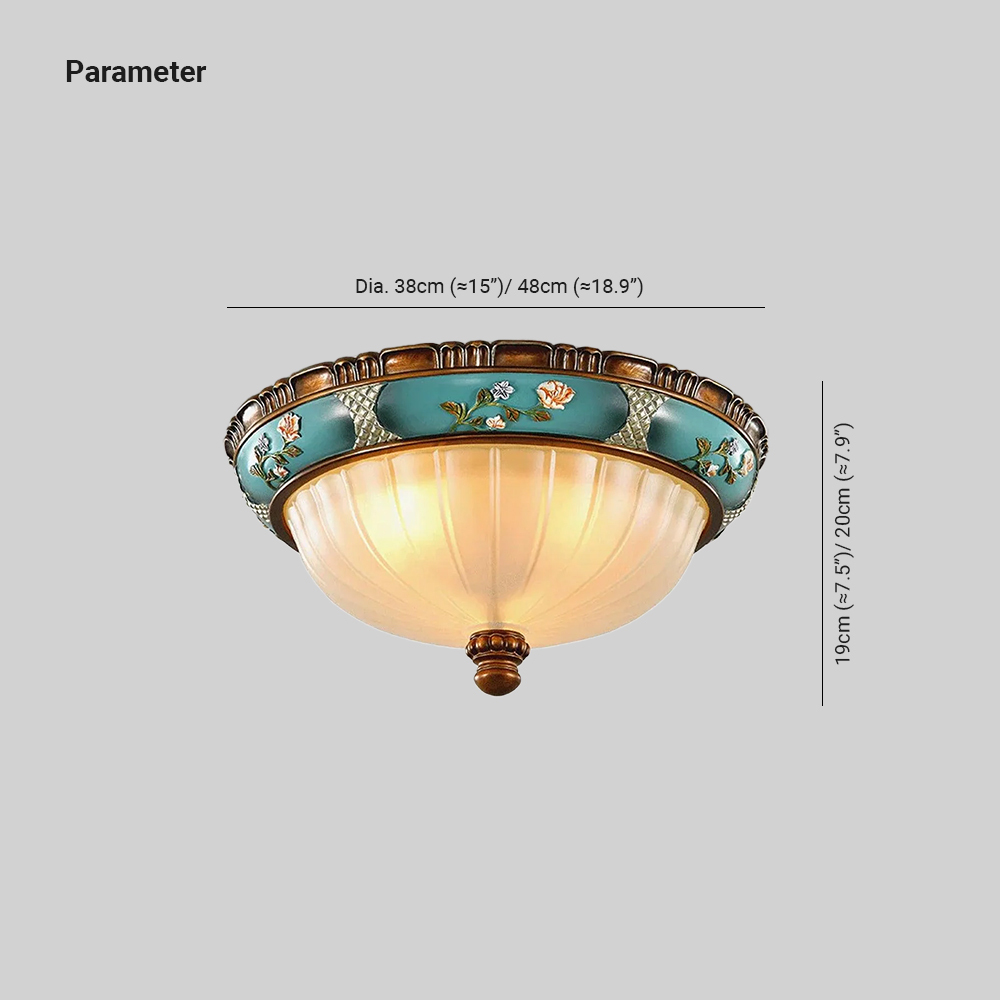 Alessio Vintage Classical Round Glass Ceiling Light Shades Bedroom