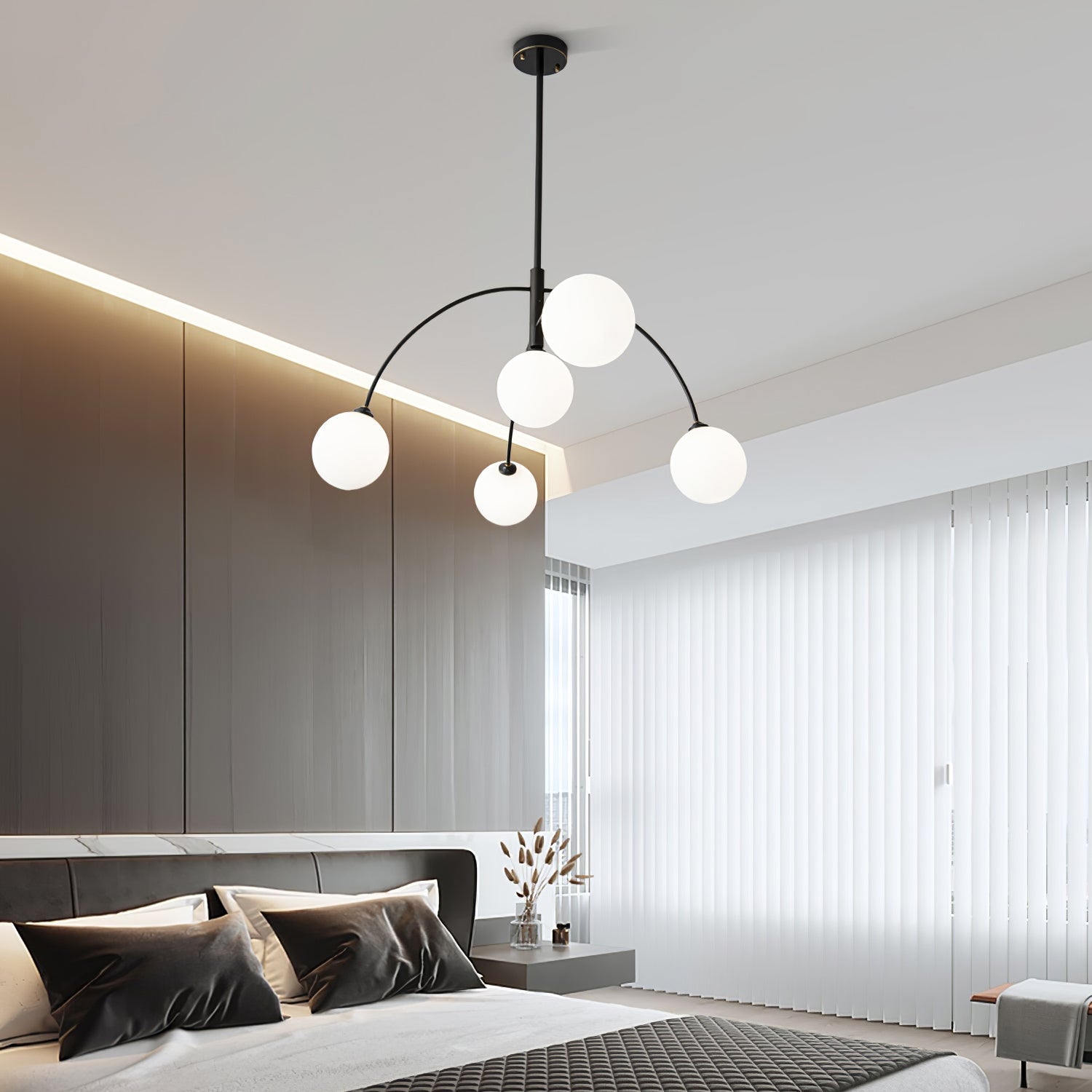 Halo Linear Globe Glass Chandelier