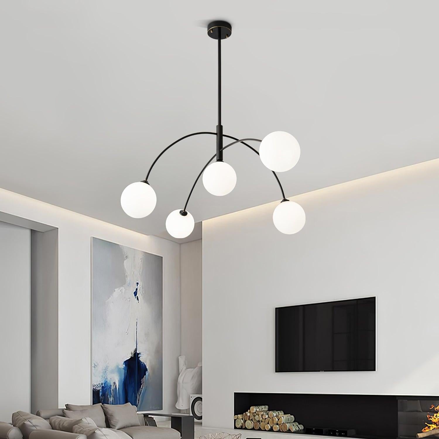 Halo Linear Globe Glass Chandelier