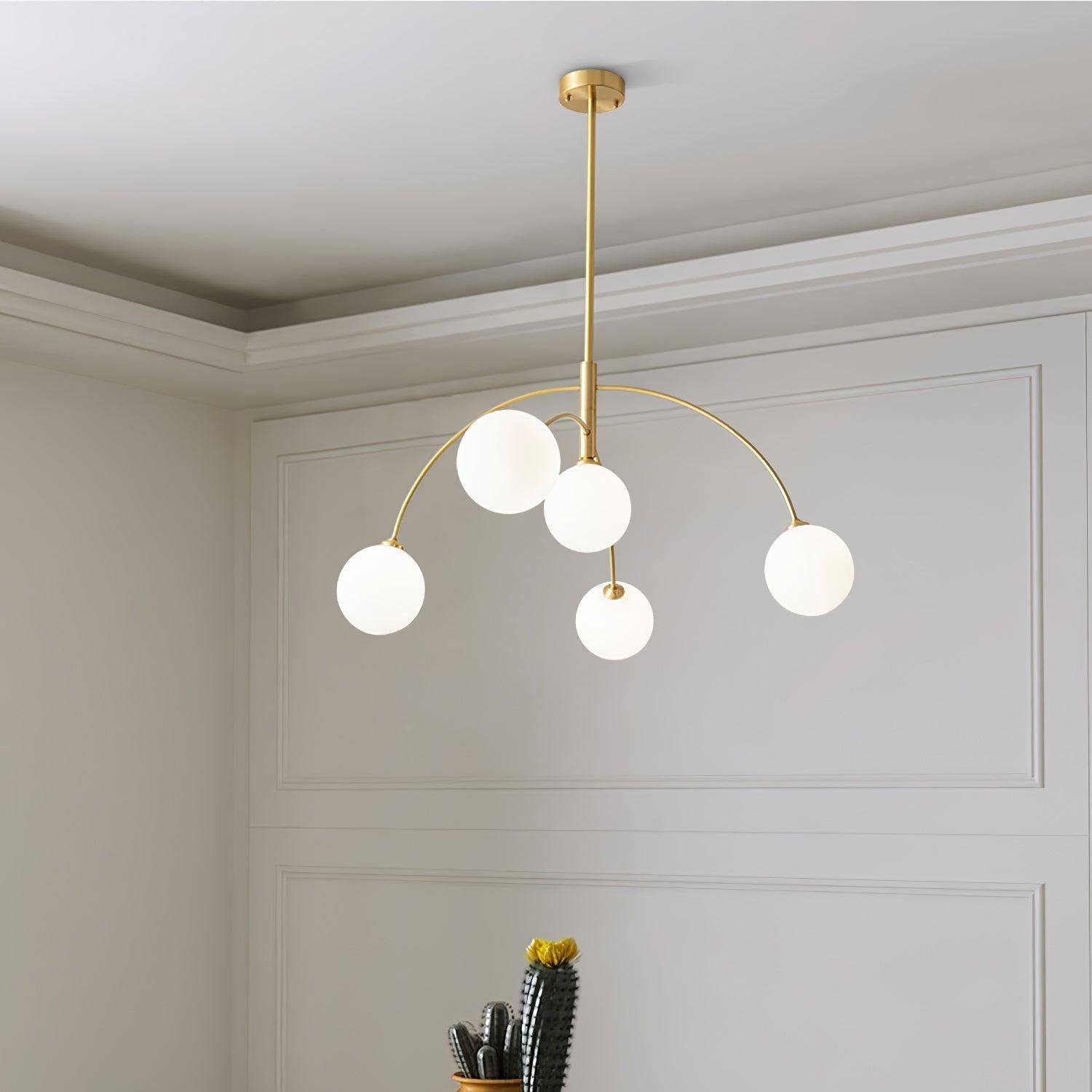 Halo Linear Globe Glass Chandelier