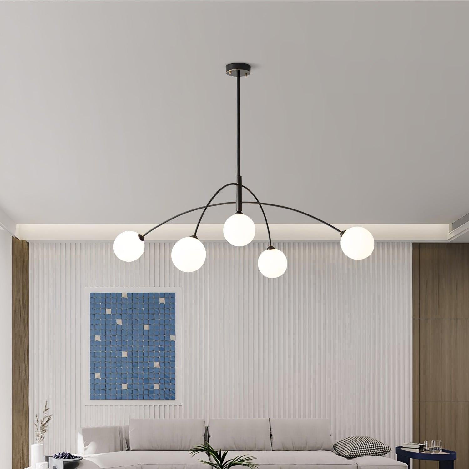 Halo Linear Globe Glass Chandelier