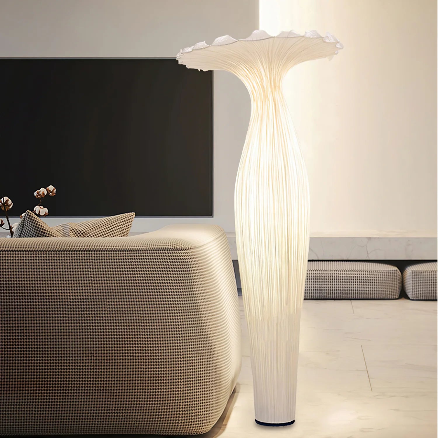 Retro Vase Fabric Floor Lamp