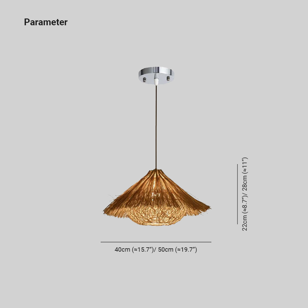 Muto Hand-Woven Rattan Modelling Pendant Light