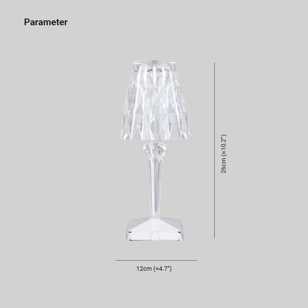Kristy Moderna Minimalista Cristal Lámpara de Mesa, Transparente