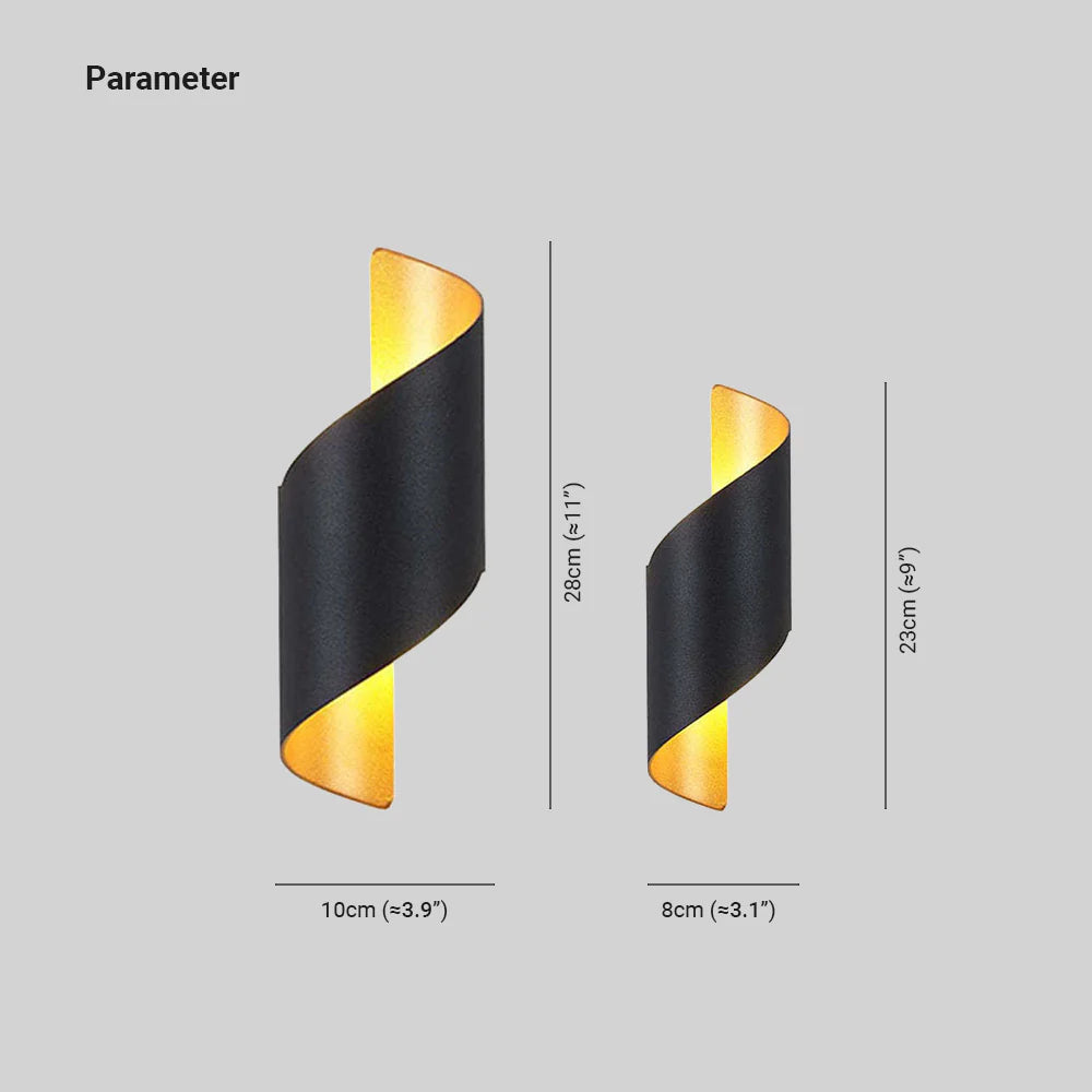 Orr Moderno Diseño Metal/Acrílico LED Aplique de Pared, Blanco/Negro/Dorado