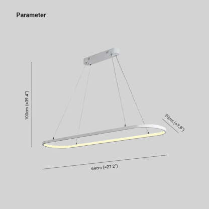 Edge Minimalista Elíptica Metal Lámpara Colgante Blanca/Dorada/Negra