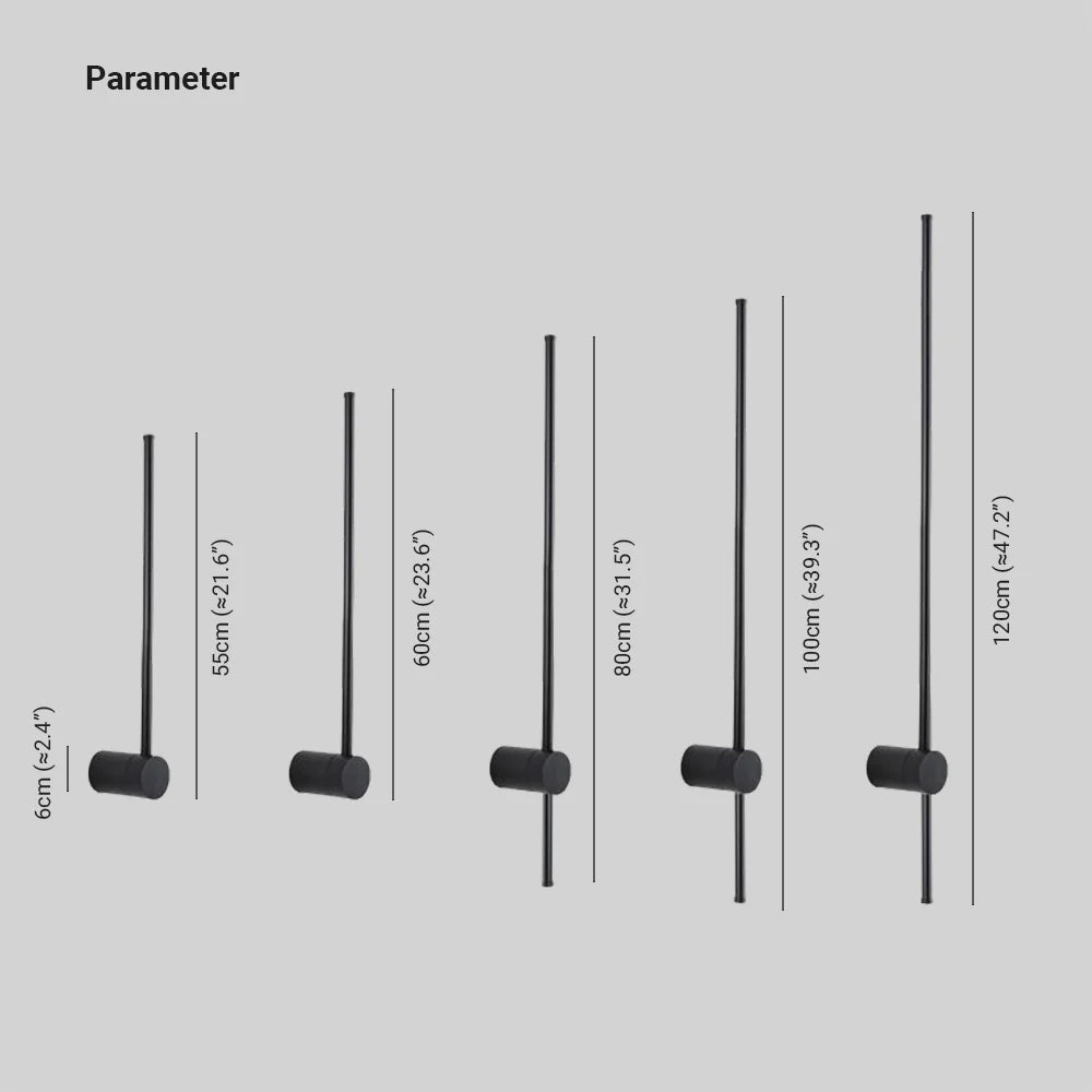 Edge Minimalita Lineal Metal LED Aplique de Pared, Negro