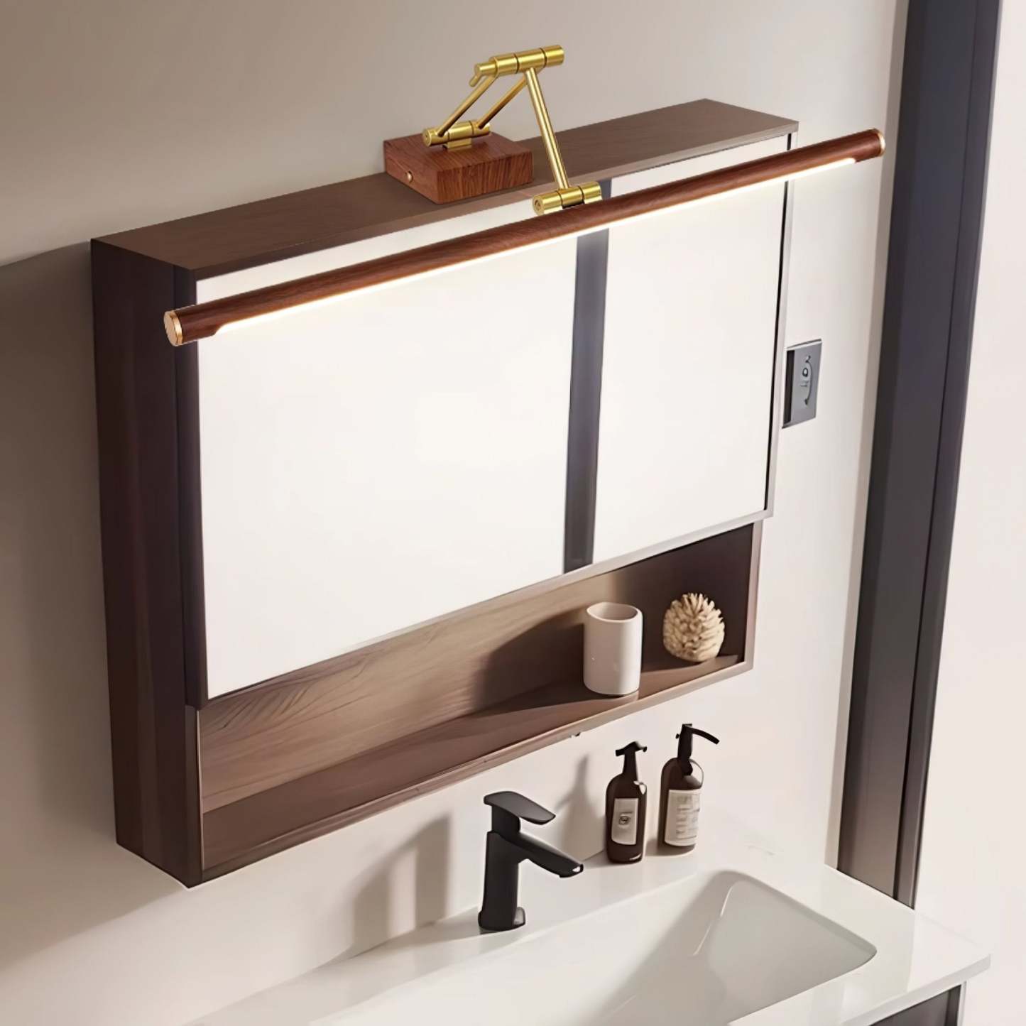 Walnut Color Linear Adjustable Aplique