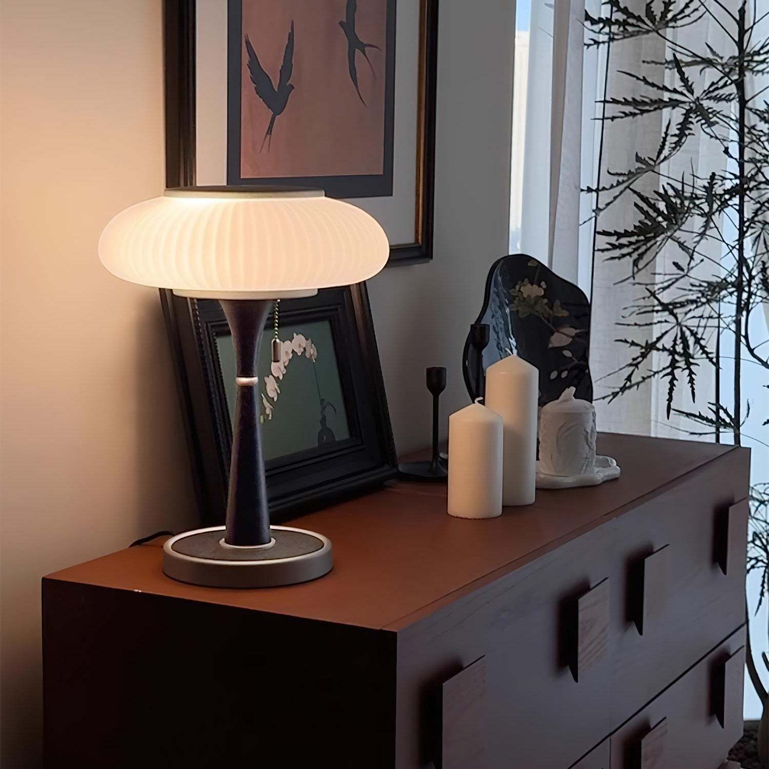 Drift Wood and Glass Table Lamp