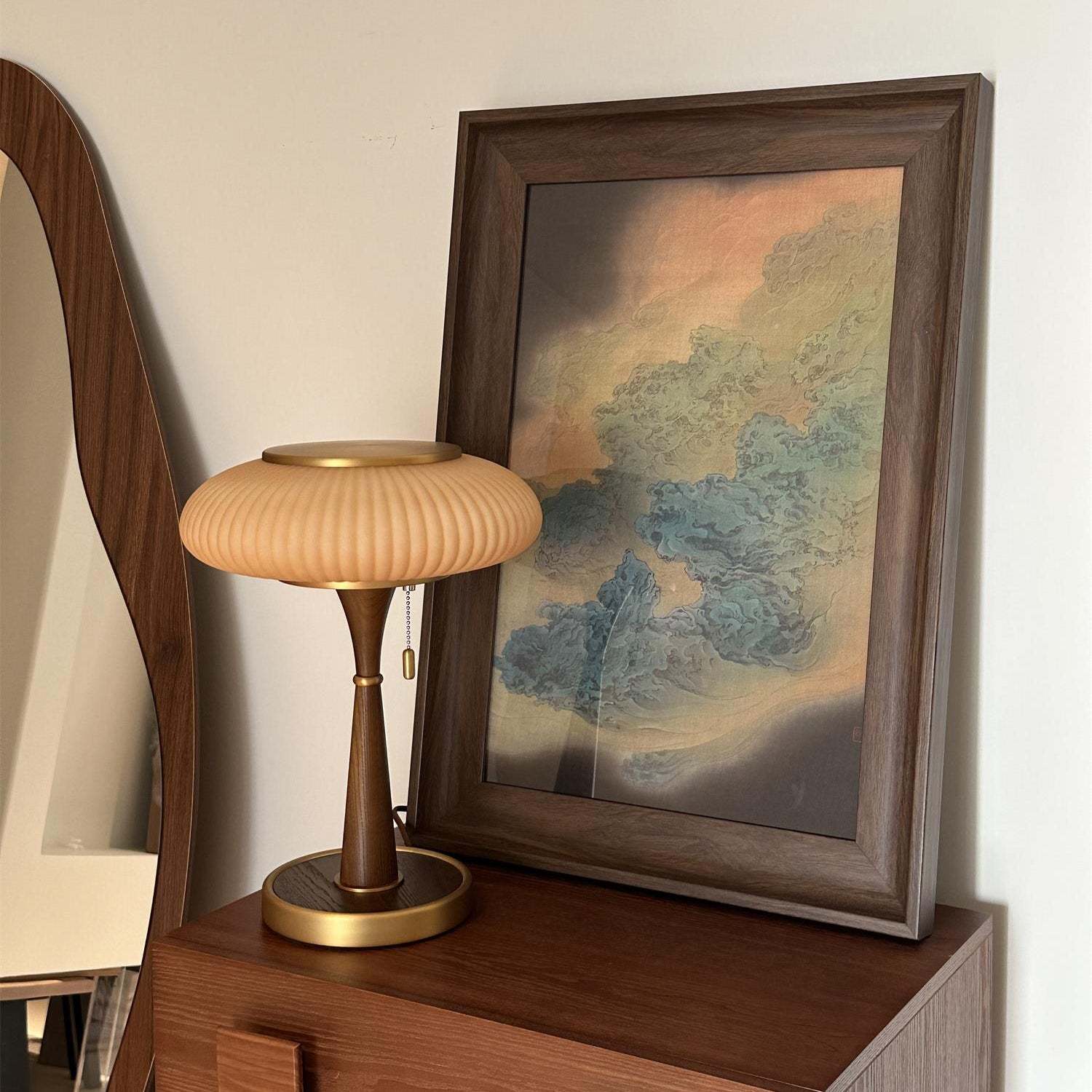 Drift Wood and Glass Table Lamp