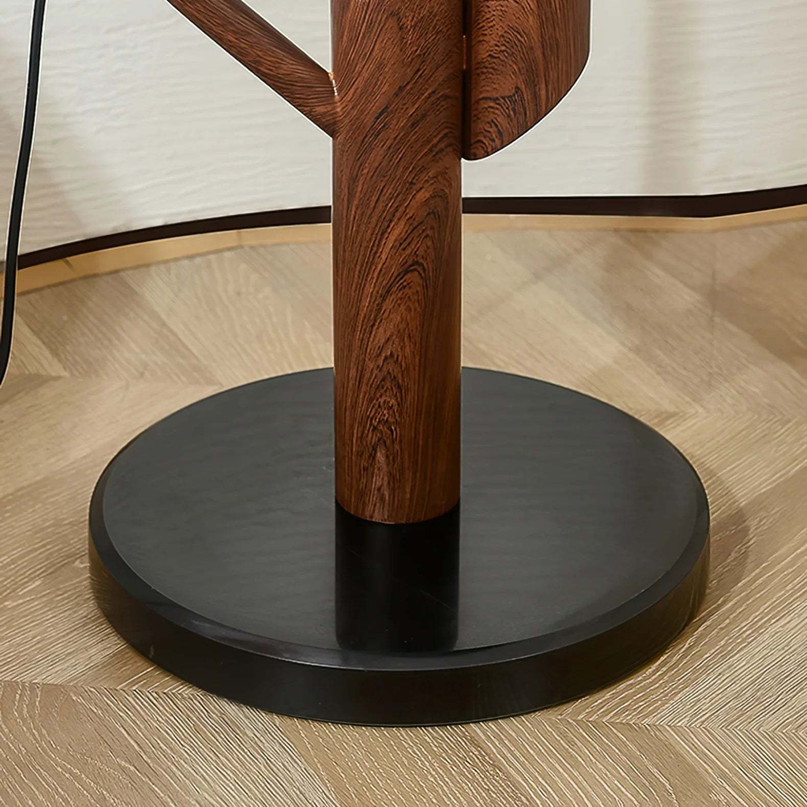Retro Glass Dome Metal Floor Lamp With Table
