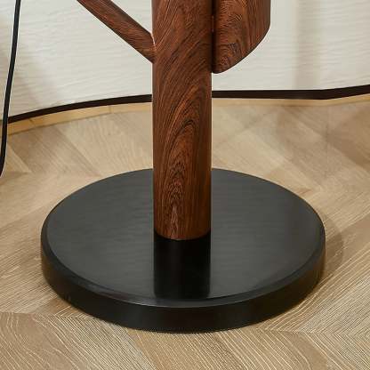 Retro Glass Dome Metal Floor Lamp With Table