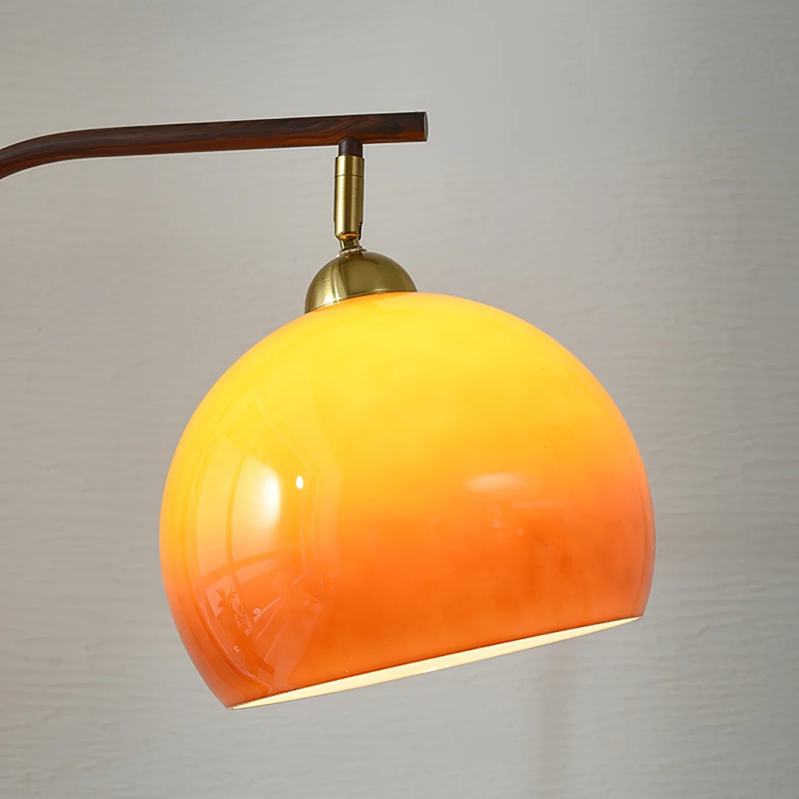 Retro Glass Dome Metal Floor Lamp With Table