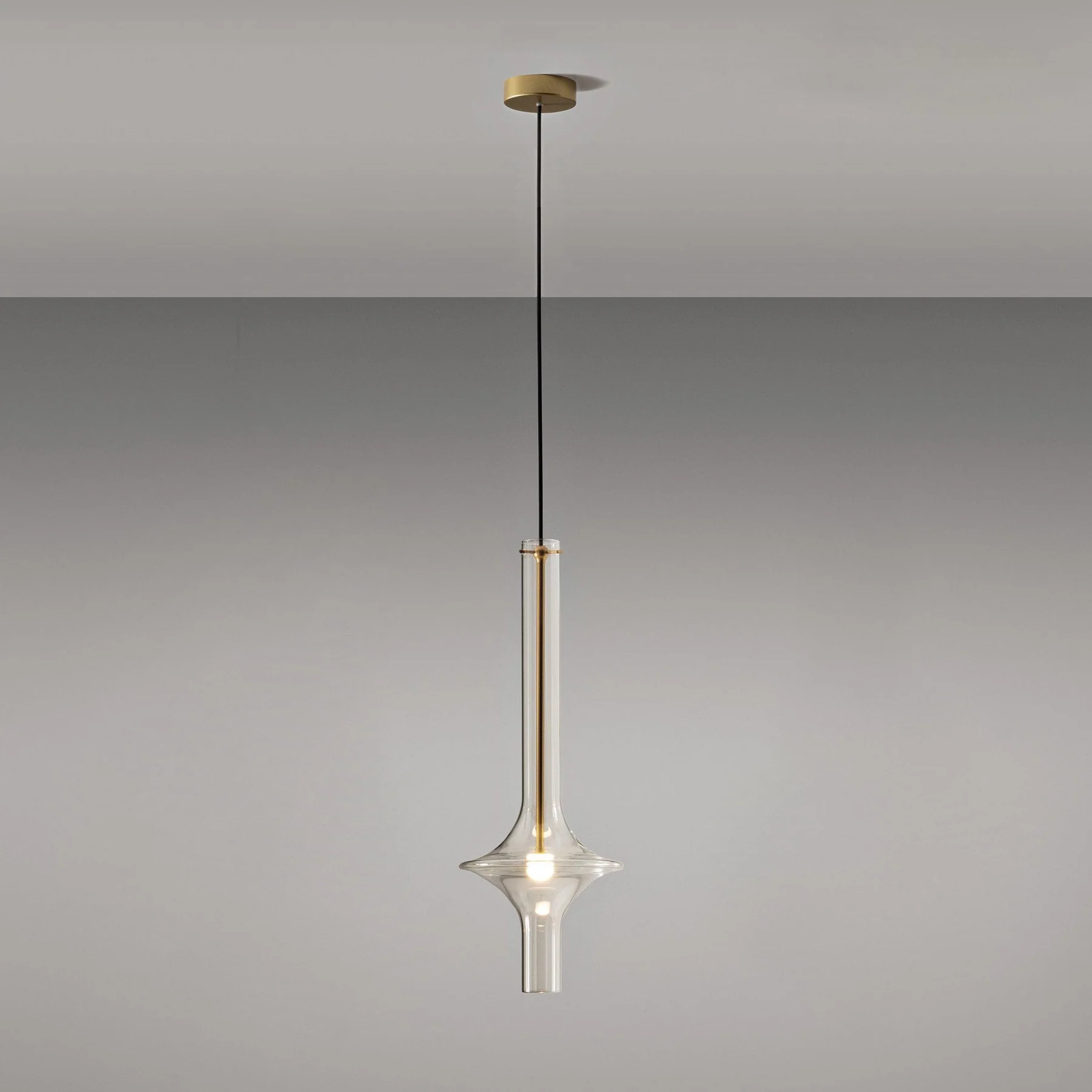 Hailie Minimalism Glass  Metal Pendant Light Bedroom Living Room